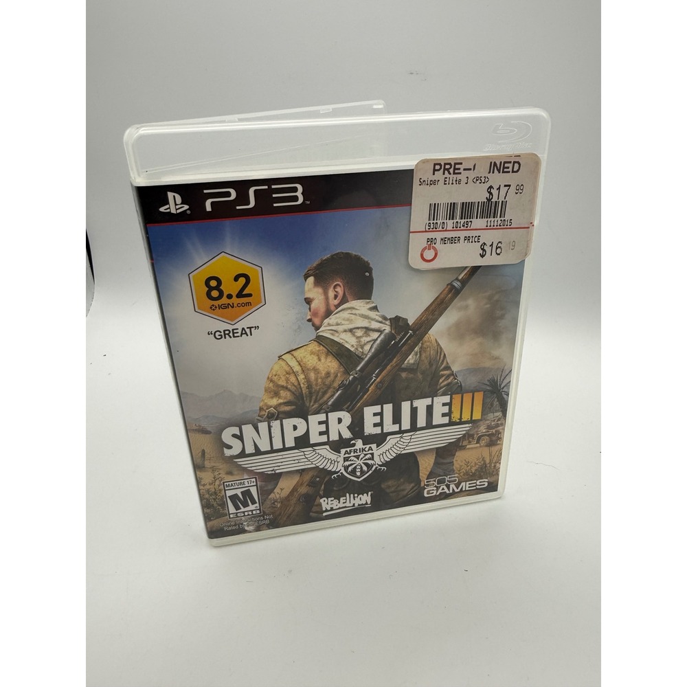 505 Games Sniper Elite III PS3 N/A Blue TESTED Tactical Shooter Afrika